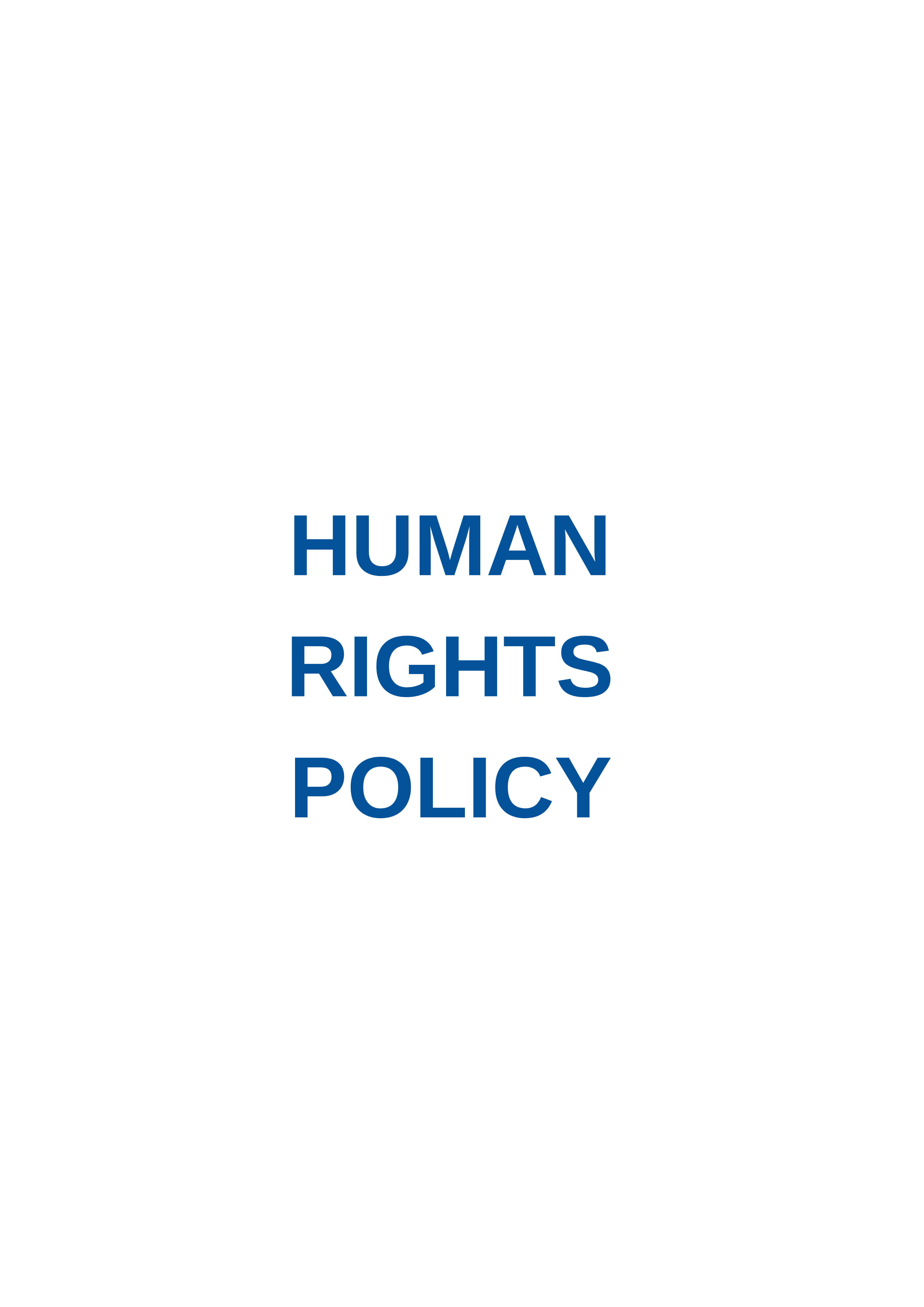 HUMAN RIGHTS POLICY